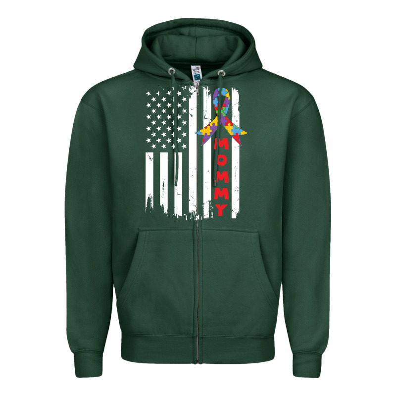Lil Autism Mom Zipper Hoodie by CowhideDigitalArt | Teevron