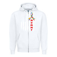White lil autism mom Zipper Hoodie - CowhideDigitalArt