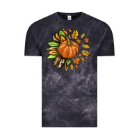 Cloud Black Fall Sunflower with Pumpkin Vintage Tee - texasbilliewilder