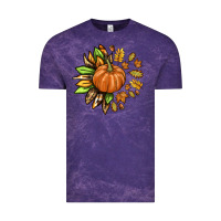 Cloud Purple Fall Sunflower with Pumpkin Vintage Tee - texasbilliewilder