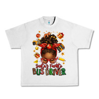 Lunar Rock santas favorite school bus driver afro messy bun Urban Heavy Tee - texasbilliewilder