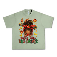 Oil Green santas favorite school bus driver afro messy bun Urban Heavy Tee - texasbilliewilder