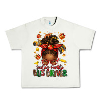 Pistachio santas favorite school bus driver afro messy bun Urban Heavy Tee - texasbilliewilder