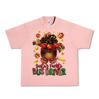Santas Favorite School Bus Driver Afro Messy Bun Urban Heavy Tee | Teevron