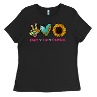 Black Peace Love Sunshine Ladies Tee - RanaPortraitStore