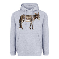 Heather Grey american mammoth jackstock donkey Heavyweight Hoodie - LillyAllenDesigns
