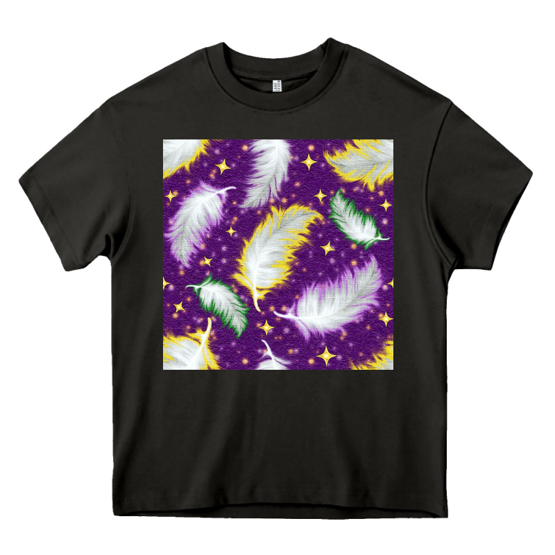 Mardi Gras Feathers Seamless Pattern Heavy Core Tee by BundleAndBundleShop | Teevron