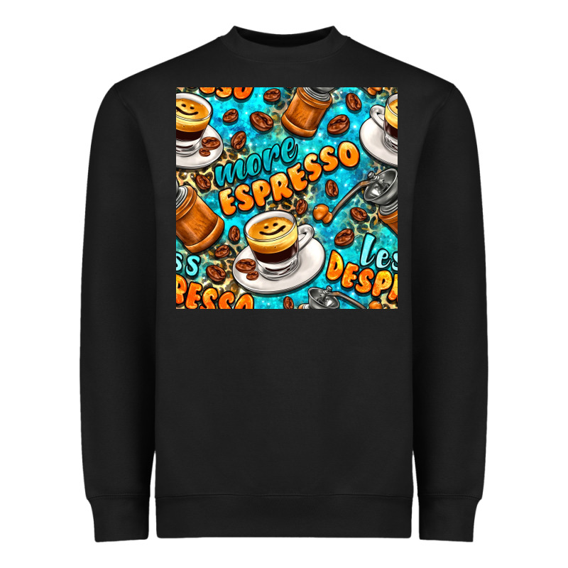 More Espresso Less Despresso Coffee With Leopard Seamless Pattern Bbs Heavyweight Sweatshirt by BundleAndBundleShop | Teevron