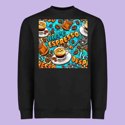 More Espresso Less Despresso Coffee With Leopard Seamless Pattern Bbs Heavyweight Sweatshirt Designed By Bundleandbundleshop