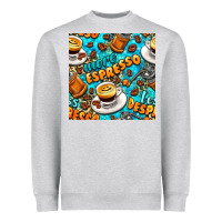 Heather Grey more espresso less despresso coffee with leopard seamless pattern bbs Heavyweight Sweatshirt - BundleAndBundleShop