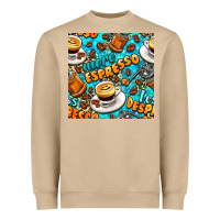 Mushroom more espresso less despresso coffee with leopard seamless pattern bbs Heavyweight Sweatshirt - BundleAndBundleShop
