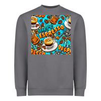 Storm more espresso less despresso coffee with leopard seamless pattern bbs Heavyweight Sweatshirt - BundleAndBundleShop