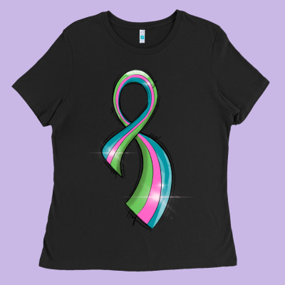 Metastatic Breast Cancer Ribbon Ladies Tee Designed By Lillyallendesigns