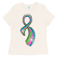 Bone metastatic breast cancer ribbon Ladies Tee - LillyAllenDesigns