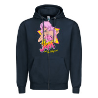 Navy so funny jem and the holograms classic fans Zipper Hoodie - lanVoArt