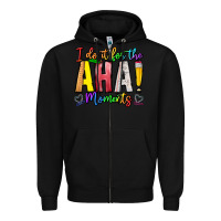 Black IDiot Of The Aha Moments Zipper Hoodie - CowhideDigitalArt