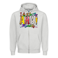 Dove Grey IDiot Of The Aha Moments Zipper Hoodie - CowhideDigitalArt