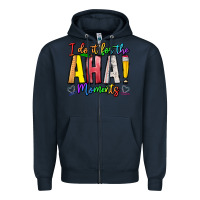 Navy IDiot Of The Aha Moments Zipper Hoodie - CowhideDigitalArt