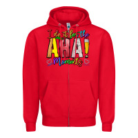 Red IDiot Of The Aha Moments Zipper Hoodie - CowhideDigitalArt