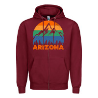 Burgundy Arizona-01Mxk Zipper Hoodie - lanVoArt