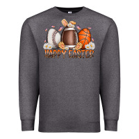 Charcoal Heather happy easter day eggs Premium Sweatshirt - RacoonDesign