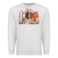 Oatmeal Heather happy easter day eggs Premium Sweatshirt - RacoonDesign