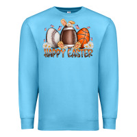 Ocean Blue happy easter day eggs Premium Sweatshirt - RacoonDesign