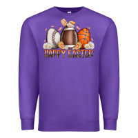 Purple happy easter day eggs Premium Sweatshirt - RacoonDesign