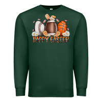 Sports Green happy easter day eggs Premium Sweatshirt - RacoonDesign