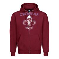 Burgundy crowbar Zipper Hoodie - lanVoArt