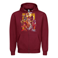 Burgundy rip jason david frank ranger Zipper Hoodie - lanVoArt