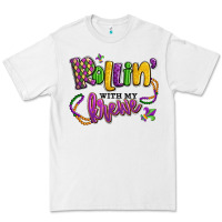 White rollin' with my krewe mardi gras Premium Tee - LillyAllenDesigns
