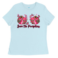 Baby Blue save the pumpkins Ladies Tee - LillyAllenDesigns