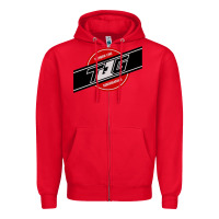 Red toqger vintage rainbow line Zipper Hoodie - lanVoArt