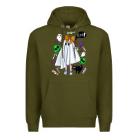 Army Green cute ghost halloween Premium Hoodie - BundleAndBundleShop