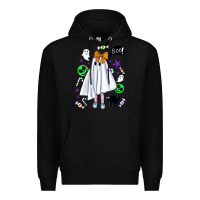 Black cute ghost halloween Premium Hoodie - BundleAndBundleShop