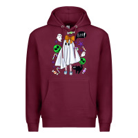 Burgundy cute ghost halloween Premium Hoodie - BundleAndBundleShop
