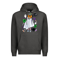 Charcoal Heather cute ghost halloween Premium Hoodie - BundleAndBundleShop