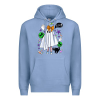 Colony Blue cute ghost halloween Premium Hoodie - BundleAndBundleShop