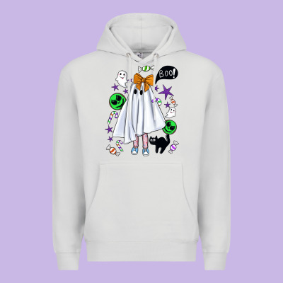 Cute Ghost Halloween Premium Hoodie Designed By Bundleandbundleshop