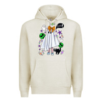 Oatmeal Heather cute ghost halloween Premium Hoodie - BundleAndBundleShop