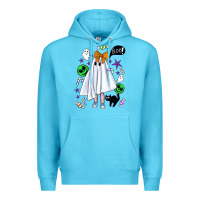 Ocean Blue cute ghost halloween Premium Hoodie - BundleAndBundleShop