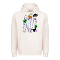 Pale Pink cute ghost halloween Premium Hoodie - BundleAndBundleShop