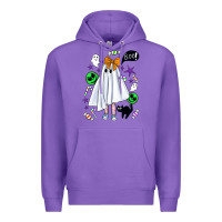 Purple cute ghost halloween Premium Hoodie - BundleAndBundleShop