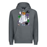 Rock cute ghost halloween Premium Hoodie - BundleAndBundleShop