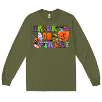 Army Green trick or treat Long Sleeve Tee - CowGirlArtShop