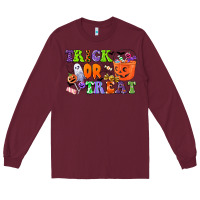 Burgundy trick or treat Long Sleeve Tee - CowGirlArtShop