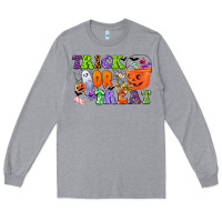 Heather Grey trick or treat Long Sleeve Tee - CowGirlArtShop