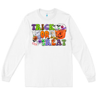 White trick or treat Long Sleeve Tee - CowGirlArtShop