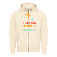 Sandshell Vintage 1 Cross 3 Nails Forgiven Christian Easter Gift Zipper Hoodie - lanVoArt